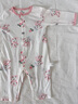 顆粒熊（KELIXIONG）嬰兒連體衣類(lèi)純棉夏季薄款女寶寶衣服爬服無(wú)骨嬰幼兒長(cháng)袖嬰兒衣服 暗香浮動(dòng)白(5A面料) 73cm 曬單實(shí)拍圖
