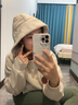 lululemon丨Scuba 女士寬松款側(cè)開口連帽衫 LW3IU6S 骨白 M /L 曬單實拍圖