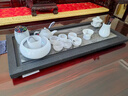 茶錦記茶具盤(pán)烏金石茶盤(pán)石頭排水式茶具家用新中式影雕整塊天然茶臺(tái)茶海 100cm*50cm*3cm 單茶盤(pán)#需定做 曬單實(shí)拍圖