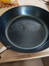 臻三環(huán)手工鐵鍋平底煎鍋烤肉煎鍋無涂層不易粘鍋小平底鍋輔食 廚房好物 烤藍木把 28cm 曬單實拍圖