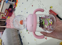 可萌貝比兒童鯨魚噴泉水杯3歲寶寶喝奶吸管杯幼兒園家用直飲喝水杯飲水杯 潛水杯粉色 220ml 曬單實(shí)拍圖