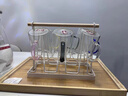 青蘋果（QINGPINGGUO） 玻璃杯帶把手耐高溫待客泡茶杯子牛奶杯家庭喝水杯家用水杯套裝 杯架+加厚簡約杯【6色裝】 300ml 曬單實拍圖