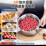 京嚴(yán)絞肉機(jī)家用電動絞餡機(jī)商用大容量碎肉打肉機(jī)嬰兒輔食機(jī)多功能料理機(jī)攪餡攪菜攪肉機(jī)蒜泥肉沫攪拌機(jī) 旗艦款【6葉精鋼刀+不銹鋼】 大容量 5L 曬單實拍圖