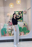 若盼休閑灰色運(yùn)動(dòng)褲女學(xué)生衛(wèi)褲韓版2025春秋新款高腰垂感休閑百搭寬松 灰色 M 【90-105斤】 曬單實(shí)拍圖
