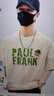 大嘴猴（paul frank）短袖t恤男士透氣純棉短袖男夏季休閑運動上衣外套男裝 杏色 XL 曬單實拍圖