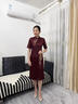 雅格羅伊喜媽媽婚禮服年輕款高端大氣49歲婚宴旗袍禮服喜婆婆2025新款紅色 酒紅色 L 均碼 曬單實拍圖