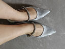 大東瑪麗珍女2026春夏季新款法式小皮鞋尖頭優(yōu)雅單鞋0105 銀色  36 曬單實(shí)拍圖