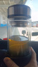 明徽（MINGHUI）雙層玻璃杯大容量杯子男士耐高溫泡茶杯茶水分離玻璃杯可定制水杯 1000ML鋼本色【超大容量+杯套】 高硼硅玻璃+30天非人為炸裂包賠 曬單實拍圖