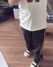 OEMG工裝休閑褲子男士春秋夏季速干美式潮牌潮流戶外直筒百搭條紋褲子 DSB315-K24153黑色 L [建議110-125斤] 曬單實拍圖