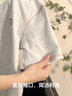 LDBE學(xué)院風(fēng)愛心刺繡短袖t恤女2025新款夏季寬松小個子設(shè)計感灰色上衣 白灰色 M 【80-100斤】 曬單實拍圖