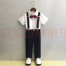 GOKU男童禮服主持人帥氣兒童小西裝套裝花童背帶褲英倫男孩鋼琴演出服 藍色褲子+襯衫+背帶領(lǐng)結 150 曬單實(shí)拍圖