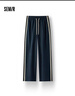 森馬（Semir）[商場(chǎng)同款]休閑褲女仿麻長(cháng)褲2025夏季撞色寬松闊腿褲101325127011 曬單實(shí)拍圖