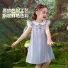 ASK JUNIOR【小清新】兒童裙子夏小飛袖連衣裙女童格紋公主裙小童娃娃領(lǐng)裙裝 曬單實拍圖