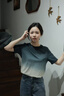 旅途原品ltyp 漢麻天絲棉牛仔褲 時尚經(jīng)典休閑寬松顯瘦闊腿褲女夏 霧霾藍(lán) M 曬單實拍圖