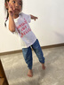 史努比（SNOOPY）童裝女童短袖套裝兒童短袖t牛仔褲2件套 白色belle+深藍(lán)鈴鐺  110 曬單實(shí)拍圖