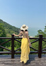 沐霓法式度假風(fēng)露背吊帶連衣裙2025夏新款不規(guī)則旅游性感海邊沙灘長(zhǎng)裙 海邊沙灘長(zhǎng)裙黃色M85-100斤 曬單實(shí)拍圖