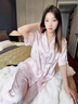VENTIONkitty綢緞?wù)娼z睡衣女甜美少女公主桑蠶絲家居服送閨蜜生日禮物 蕾絲kitty【短袖三件套】 M 曬單實(shí)拍圖