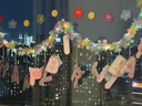 仕彩 生日快樂彩條派對(duì)裝飾品寶寶ins卡片祝福女孩場(chǎng)景布置背景墻彩B 曬單實(shí)拍圖
