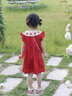 G.DUCKKIDS小黃鴨女寶寶夏裝連衣裙2025夏季新款兒童小女孩背心裙女童裙子 紅色連衣裙 100 (建議90-98cm 2-3周歲） 曬單實(shí)拍圖