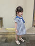 歐姆熊女童連衣裙夏季2025新款洋氣時髦寶寶兒童夏裝休閑衣服小公主裙子 海軍藍(lán) 110 CM 曬單實拍圖