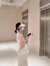 OTST甜美套裝荷葉邊白色無(wú)袖背心女2025夏季穿搭休閑闊腿褲長(zhǎng)褲兩件套 米白上衣 S 80-90斤 曬單實(shí)拍圖
