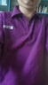 后探美式潮流翻領(lǐng)短袖T恤男夏季薄款冰絲涼感速干半袖男polo領(lǐng)體恤衫 紫紅色 2XL （160-180斤） 曬單實拍圖