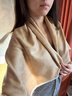 吳蠶里高品質(zhì)純羊毛圍巾女秋冬時尚保暖多功能提花空調(diào)披肩百搭薄款 淡雅淺灰風(fēng) 曬單實(shí)拍圖