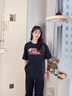雪萊瓊斯（Shelley Jones） 重磅美式復古圓領(lǐng)短袖t恤男25夏季新款潮流牌百搭寬松半袖上衣服 水洗黑灰色 XL 曬單實(shí)拍圖