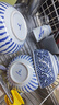 K-UNING 日本進(jìn)口日式和風(fēng)濃十草缽咸菜碗不規(guī)則藍(lán)色條紋小缽飯碗沙拉碗 十草 4.5寸缽 曬單實(shí)拍圖