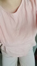 啄木鳥棉麻短袖T恤女夏季新款寬松文藝盤扣提花中式顯瘦不規(guī)則亞麻上衣 粉色 XL【建議130-150斤】 曬單實(shí)拍圖