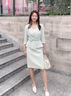 Laurèl【三醋酯】勞芮25春新三醋酸淡人收腰西裝女LWD346T13000 玉石綠 155/80A XS 曬單實拍圖