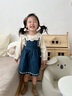 幼歌（YOUGE）嬰幼兒花邊娃娃領純棉法式刺繡襯衫女童可愛舒適上衣潮 米色 90 cm 曬單實拍圖