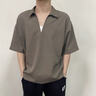 軒森圖 夏季男士冰絲垂感假兩件POLO領(lǐng)免燙潮流休閑寬松半袖拼色大碼T恤 黑色 V66 4XL (190) 195-220斤 曬單實(shí)拍圖