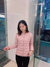 輕薄棉襖女款韓版修身棉衣外套純色簡(jiǎn)約秋冬休閑便攜內膽棉服J354 粉紅色 2XL （90-105斤） 曬單實(shí)拍圖