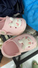 牧童兒童拖鞋夏男寶寶洞洞鞋軟底女童卡通洗澡嬰幼兒家居鞋萌兔粉140 曬單實(shí)拍圖