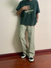 Cebrodz法國 牛仔褲男2025夏季新款潮牌寬松直筒男褲微喇休閑男士褲子 卡其色 L 曬單實拍圖