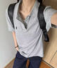 POLO SPORT RALPH LAUREN拉夫勞倫RALPH LAUREN男士POLO衫短袖純棉小馬標(biāo)寬松翻領(lǐng)夏季上衣 灰色 常規(guī) S 體重125-145斤 曬單實(shí)拍圖