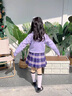 G.DUCKKIDS女童套裝春秋季2025新款衣服兒童小女孩洋氣秋裝jk學(xué)院風(fēng)套裝裙子 紫色三件套 130 cm 曬單實(shí)拍圖