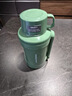 摩飛電器（Morphyrichards）電熱水壺 便攜式燒水壺 家用戶外旅行1L大容量雙層304不銹鋼保溫防燙旅行電水壺電熱水杯MR6061綠 曬單實拍圖