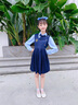 G.DUCKKIDS小黃鴨女童連衣裙春秋季大童長袖學(xué)院風(fēng)JK裙子兒童公主裙女孩套裝 藏青色 110 （建議身高100cm 4-5歲）cm 曬單實拍圖