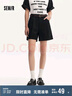 森馬（Semir）休閑褲女A字百搭基礎(chǔ)氣質(zhì)通勤夏季簡約腰帶寬松短褲101324125008 曬單實(shí)拍圖