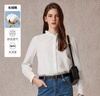ELAND【63%棉】衣戀襯衫女甜美木耳邊領(lǐng)長(zhǎng)絨棉上衣2025夏季新款 象牙白/白色(39)Ivory M /165 曬單實(shí)拍圖