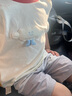 迷你巴拉巴拉男女童親膚不易變形柔軟短袖T恤夏【純棉撞色T恤】 奶白10501 100 曬單實(shí)拍圖