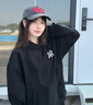 WYBT春秋季套頭衛衣情侶款印花連帽寬松時(shí)尚青少年學(xué)生休閑外套 黑色 XL （建議130-145斤） 曬單實(shí)拍圖