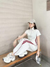 佐敘時(shí)尚穿搭套裝女2025新款韓系顯瘦減齡運(yùn)動(dòng)休閑短袖闊腿褲兩件套女 灰色 S （100斤內(nèi)） 曬單實(shí)拍圖