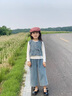 G.DUCKKIDS小黃鴨女童夏季套裝2025新款兒童牛仔闊腿褲兩件套女寶寶夏裝衣服 淺藍色 100 建議2~3歲【 90-100cm】cm 曬單實拍圖