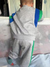 G.DUCKKIDS小黃鴨童裝男童秋裝套裝新款兒童衛衣套裝帥氣男寶寶衣服春秋季 C字母灰色 90 建議80-90cm1歲半-2歲 曬單實(shí)拍圖