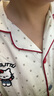 柏姬然圓點(diǎn)刺繡KT貓三件套裝睡衣女款薄夏季純棉短袖學(xué)生開(kāi)衫棉綢 R8939 L 曬單實(shí)拍圖