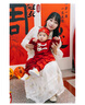 G.DUCKKIDS小黃鴨嬰兒套裝秋冬季男寶寶抓周衣服中國風周歲新年喜慶拜年禮服 紅色兩件套-無帽 90 尺碼1~2歲【 80-90cm】 曬單實拍圖