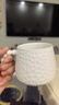 花安家高顏值杯子陶瓷杯馬克杯帶蓋可愛女生家用咖啡杯奶fufu大容量水杯 奶白色紋理大肚杯蓋+勺 曬單實拍圖